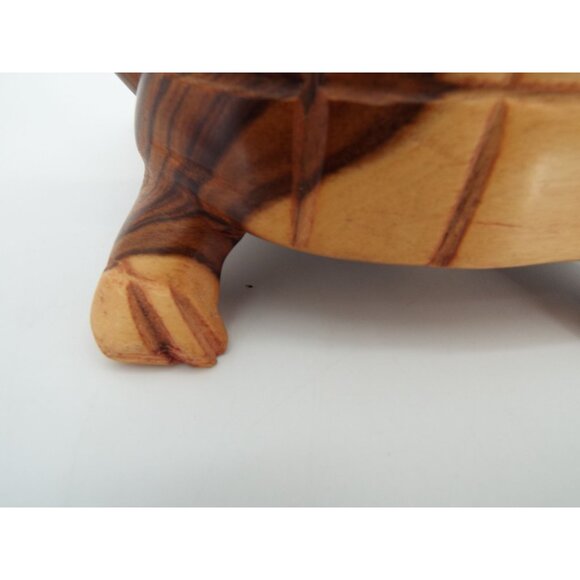 Hand Carved Rosewood Turtle Figurine Sculpture - Picture 7 of 10